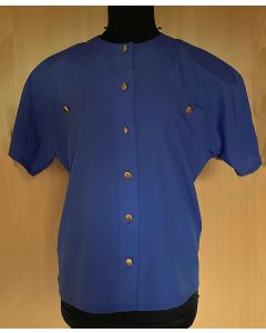 Blå vintage bluse med vingærmer fra Magasin, str. 36, ubrugt