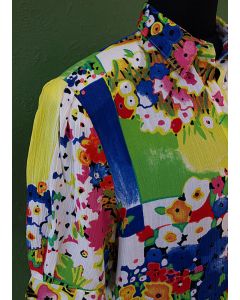 Blomstret Vintage skjorte fra City Look, str. 36, 80s