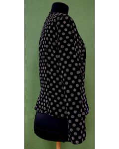 Blusejakke i sort velour fra Sara of London, str. 38