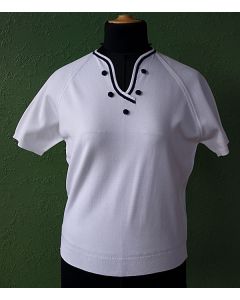 Hvid vintage strikbluse fra danske Simotex, str. 38, ubrugt