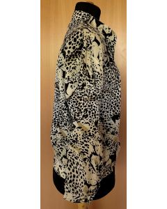 Vintage blusejakke i dyreprint fra Eurofashion, str. 38, 80s