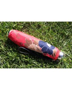 Vintage taskeparaply med blomsterprint, 70erne