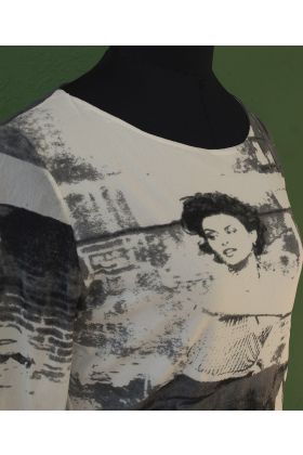 Bluse med Sophia Loren print, fra Zorbé, str. S