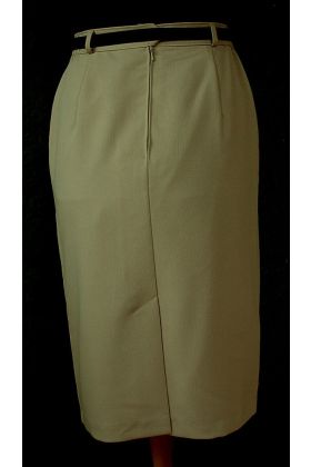 Khaki farvet Vintage nederdel fra Brandtex, str. 38, 80erne