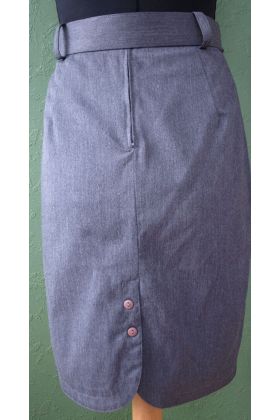 Koksgrå  nederdel, str. 40, 80erne