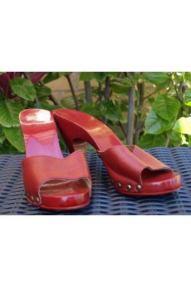 Rød vintage stilet sandal, str. 38, 50erne