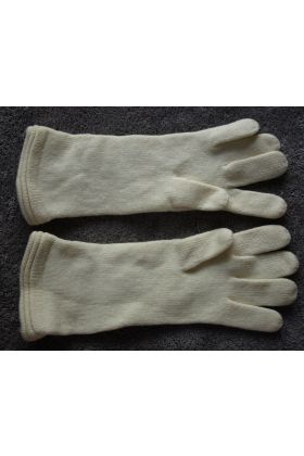 Strikkede vintage handsker med perler, str. 7½, 60erne