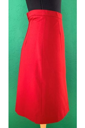 Rød,helforet vintage nederdel i str. 36