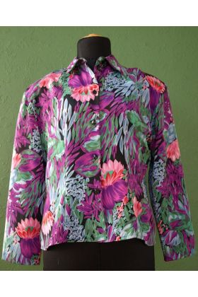 Vintage skjortebluse med blomsterprint