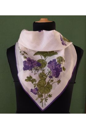 Vintage tørklæde med blomstermotiver, 62x62 cm