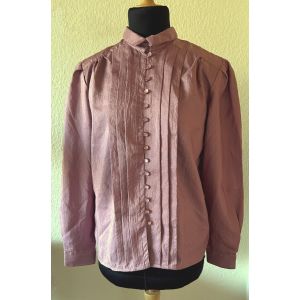 Lyngfarvet vintage skjortebluse fra Pierre Alexandre, str. 40, ubrugt