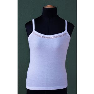 Vintage top med lille guldkant, str. S, 70erne