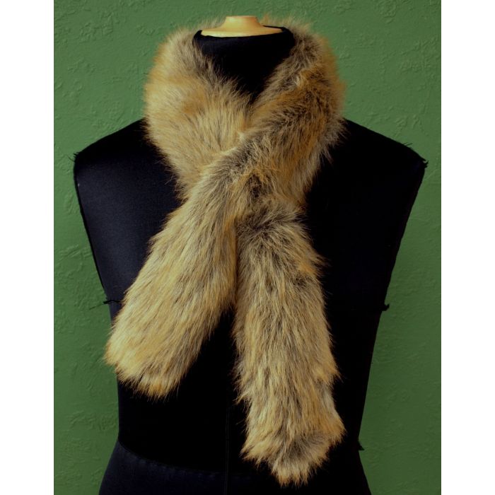 Brunt tørklæde i fake fur, ubrugt