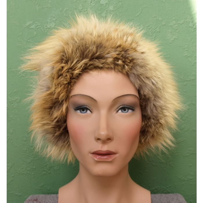 Vintage hue i gylden rævepels, fra Pelshuset København, 70s, velholdt