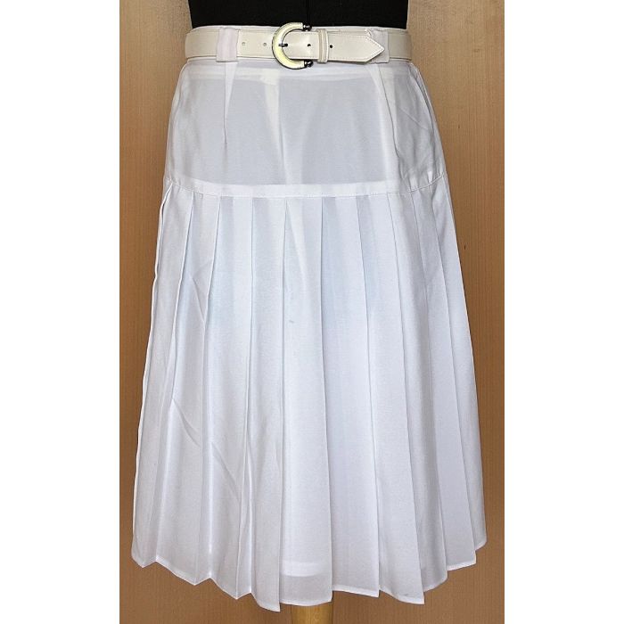 Hvid, plisseret vintage nederdel fra Eurofashion, str. 38, ubrugt