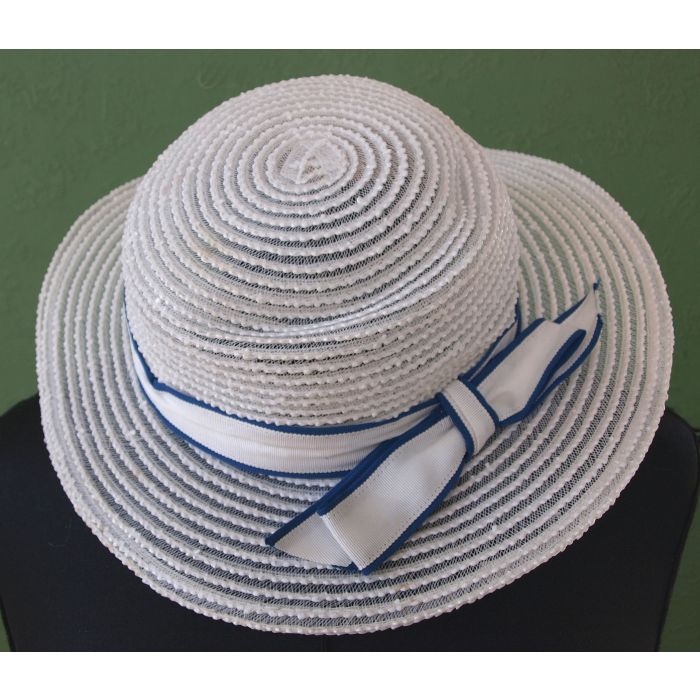 Hvid vintage hat i str. 53 cm (hovedmål), ubrugt