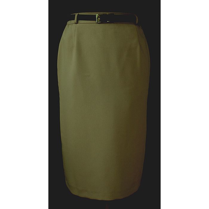 Khakifarvet vintage nederdel fra Brandtex, str. 38. Ubrugt
