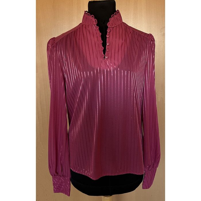 Lyngfarvet bluse med roleauer, str. 40, ubrugt