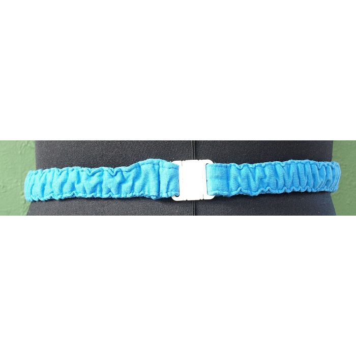 Middelhavsblåt vintage stofbælte, elastisk. Ubrugt