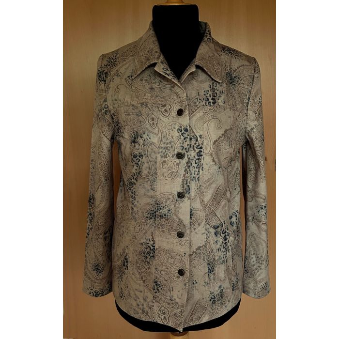 Mørkbeige vintage jakke fra Finn Karelia i str. 34, ubrugt