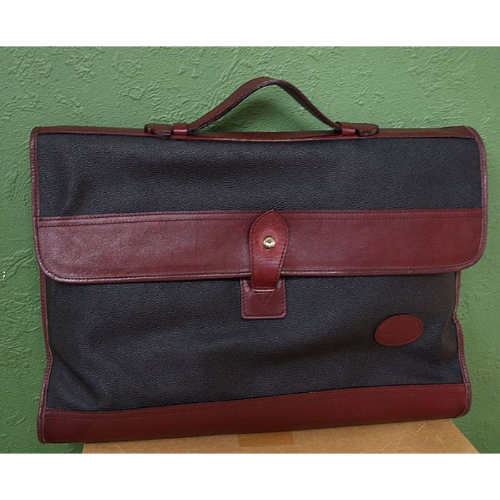 Sort og rødbrun vintage håndtaske i skind fra Collex, ubrugt