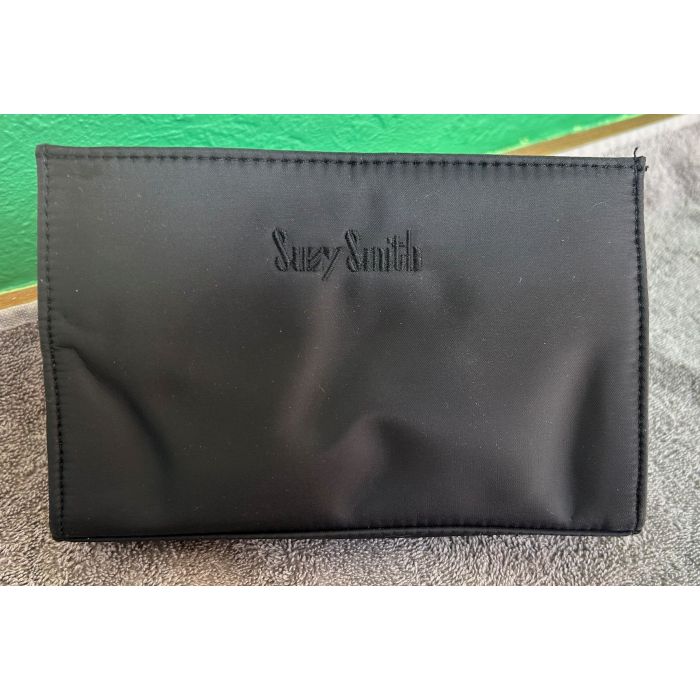 Sort vintage clutch i satinstof