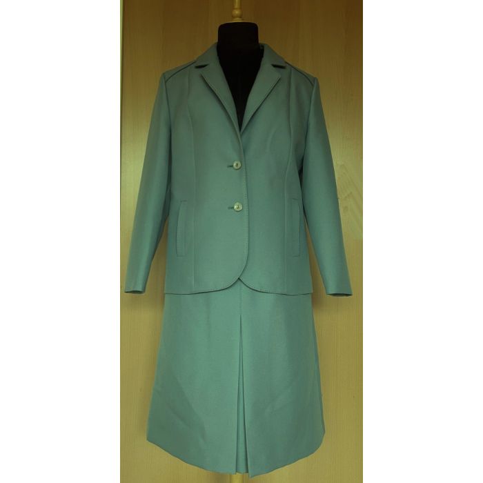 Turkisblå vintage dragt i to dele fra danske Jørla, str. 38, ubrugt