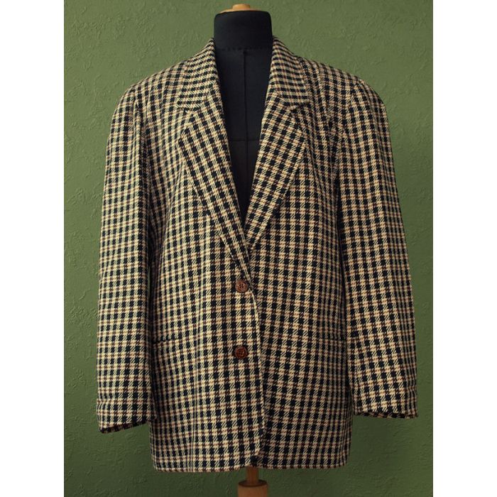 Vintage blazer i tern, str. 40, ubrugt