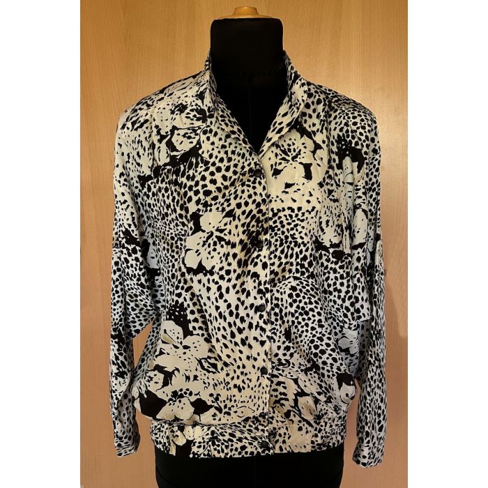 Vintage blusejakke med dyreprint fra Eurofashion, str. 38, ubrugt