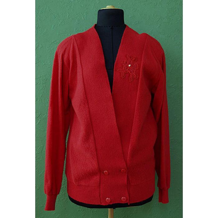 Rød cardigan fra Juma tex, str. 38, ny