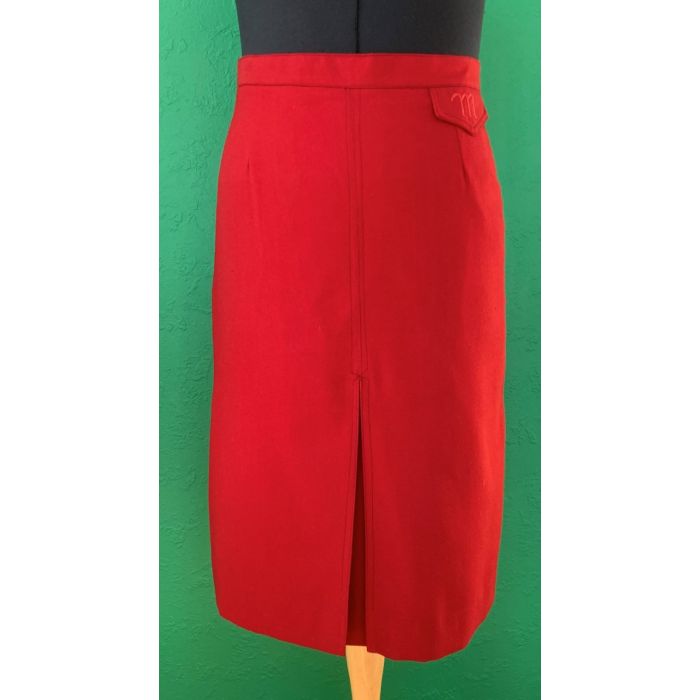Rød,helforet vintage nederdel i str. 36
