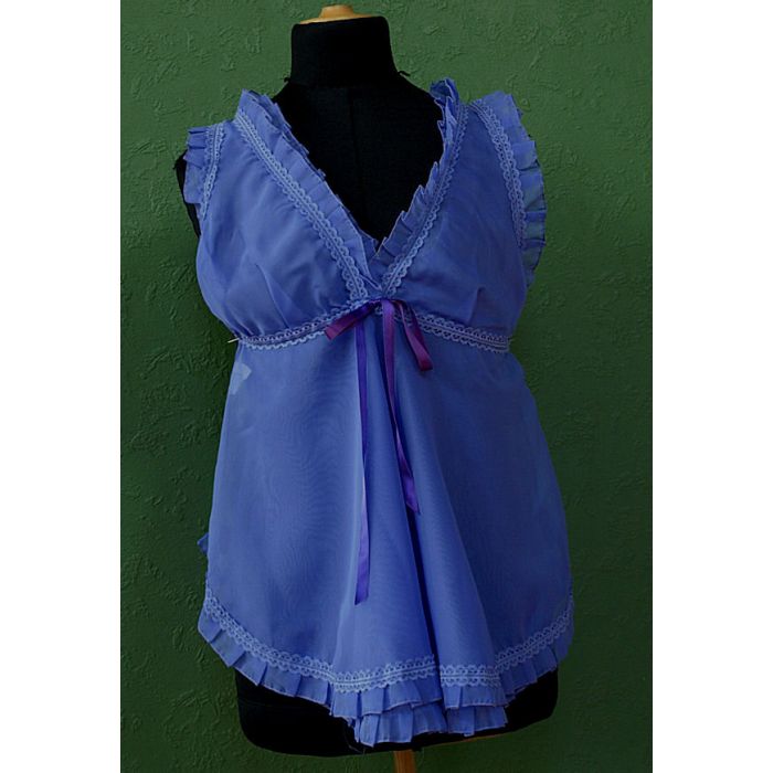 Lavendelblå negligee fra Anva, Karen Normark Design, str. 38, ubrugt