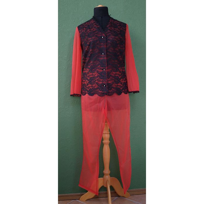 Vintage negligee/pyjamas med fine blonder fra Frivolités, 70erne