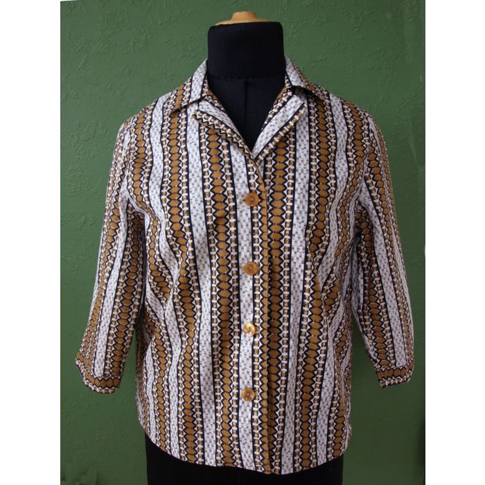 Vintage skjortebluse fra danske Krüger, 60erne. Str. 38/40. Ubrugt