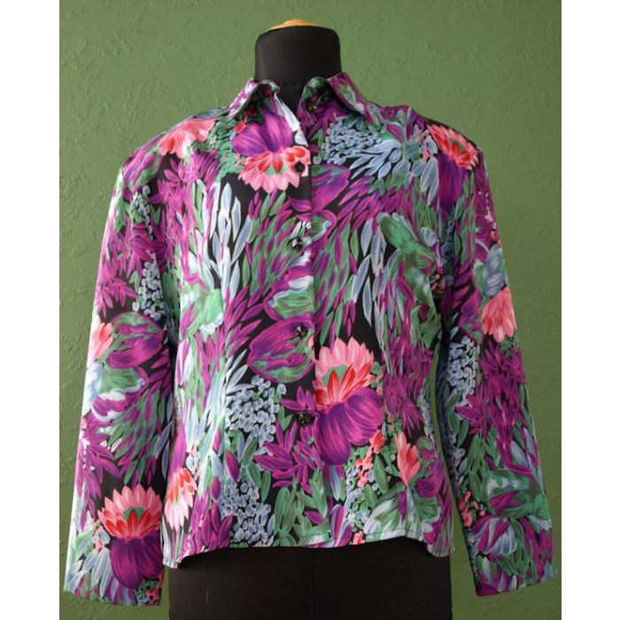 Vintage skjortebluse med blomsterprint