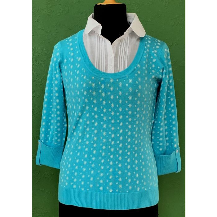 Bluse med indsat skjortetop fra Soyaconcept, str. S. Ubrugt