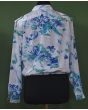 Blomstret, vintage blusejakke fra Eurofashion i str. 40, her set bagfra