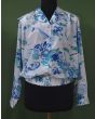 Blomstret, vintage blusejakke fra Eurofashion i str. 40, ubrugt