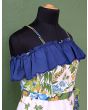 Blomstret vintage kjole fra Camilla of Copenhagen, str. 34, overdel i close up