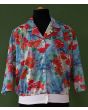 Blomstret vintage skjortejakke med valmuemotiver, str. 40, ubrugt