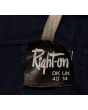 Marineblå vintage nederdel fra Right-on, str. 40, logo