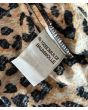 Kortærmet skjortebluse i jersey med brunt dyreprint, str. S, label