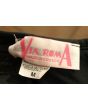 Sort vintage top med blondeindsats, fra Via Roma, logo