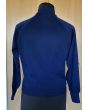 Marineblå vintage bluse med turtleneck, fra Cashi. Str. 36/38, her set bagfra