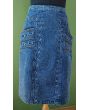 Superflot vintage sæt i denim, str. XL, her ses nederdelen