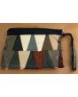 Vintage clutch i skind med flere farver, 70s, her set fra den anden side