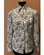 Vintage skjortebluse med rosenmotiver, str. 36, ubrugt