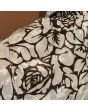 Vintage skjortebluse med rosenmotiver, str. 36, mønster i close up