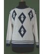 Vintage strikbluse i bomuld og polyakryl, str. 38. Velholdt ingen brugsspor