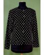 Jakke i sort velour med hvide bomber i str. 36/38, fra Sara of London, ny